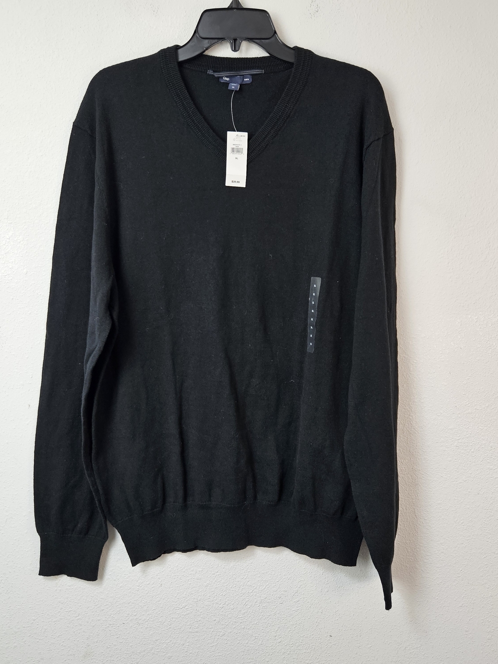 Gap Men's Black V-Neck Sweater - Classic Everyday Knit Size XL New